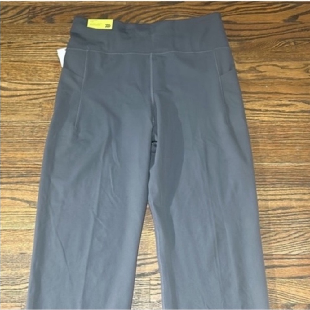 Gray High-Waisted Straight Leg Pants - Picture 3 of 4